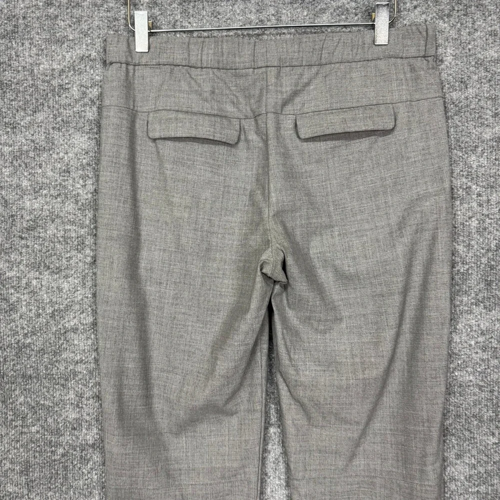 Halston Heritage Pants Womens 10 Gray Wool Blend Dressy Straight Leg Split Ankle